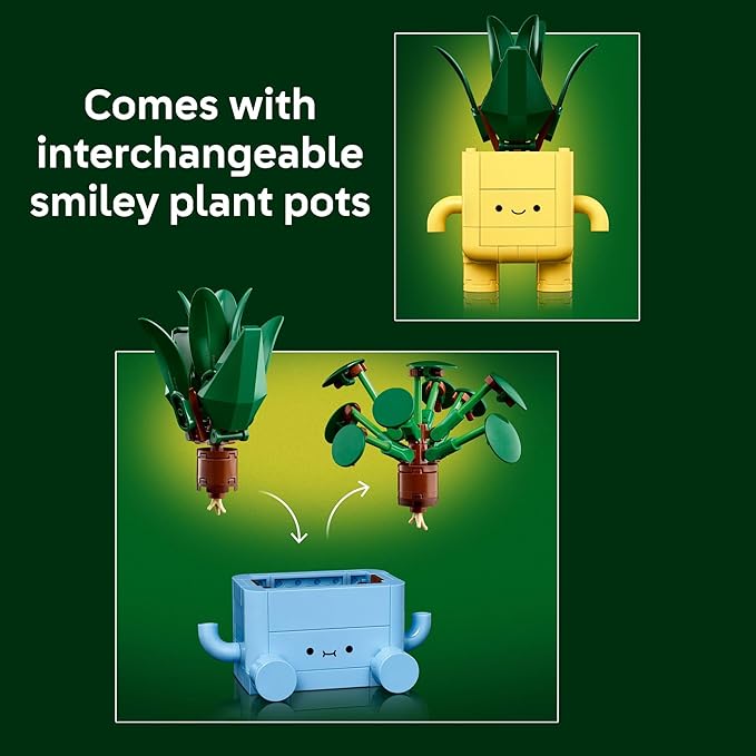 LEGO Botanicals Happy Plants Building Toys - Bedroom or Dorm Room Decor for Girls, Boys, & Adults, Desk or Shelf Display - Stocking Stuffers & Gift for Christmas - 10349