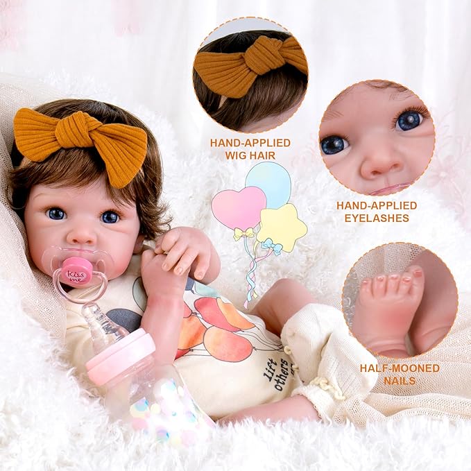 Aori Lifelike Reborn Baby Dolls - Realistic Baby Doll 20 inches Real Life Newborn Girl Doll, Coming with Gift Box Set for Girls Kids 3+