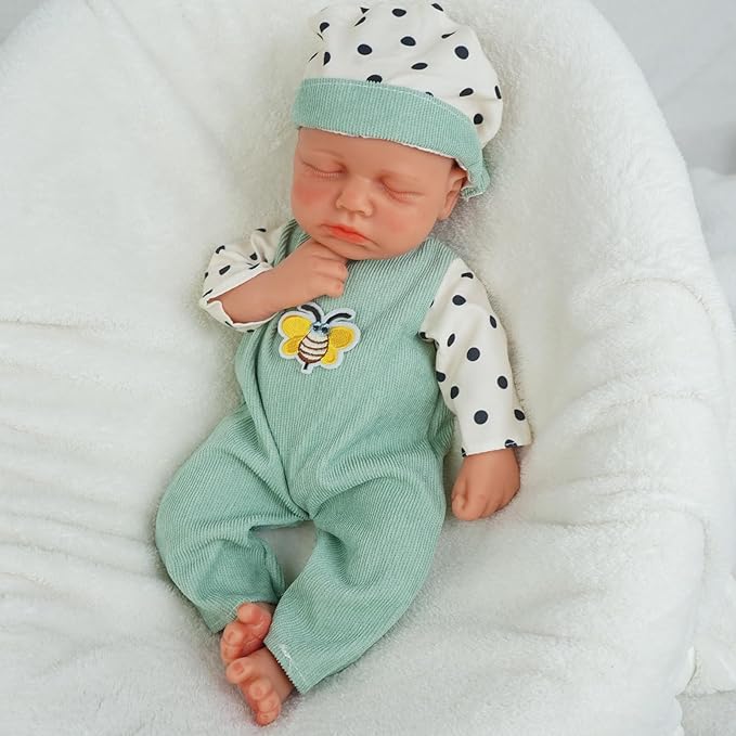 Boy 12.2 Inch, Full Silicone Baby Doll, Realistic Baby Dolls, Realistic Veins & Sleeping Pose, Not Vinyl, Reborn Baby Dolls Silicone Full Body, Gift Set