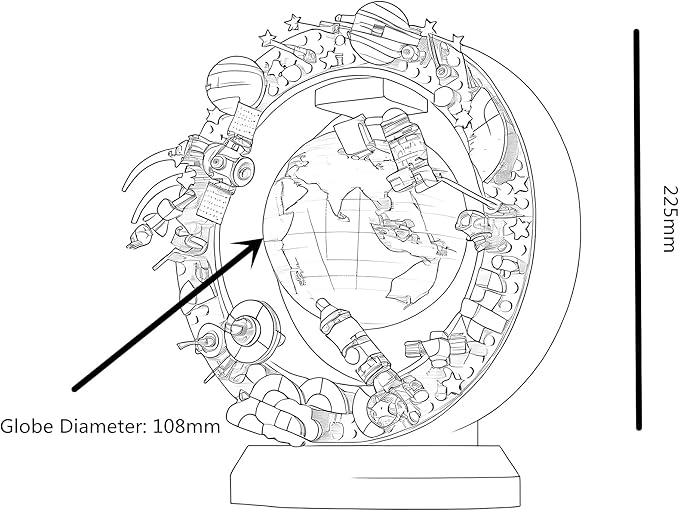 Floating Globe With Led Light-With Building Blocks For Children,Levitating Rotating 360 Degree In The Air,Cool Tech Gift For Kids, Birthday Gifts For Men,Desk Gadget Decor in Office Home
