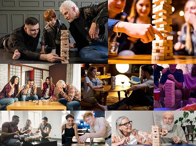 Icebreaker Questions Tumbling Tower Game™ - 54 Fun Conversation Starters - Family and Friends Party - Team-Building, Corporate, Get to Know You
