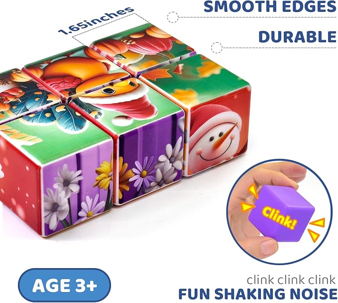 Magnetic Blocks for Toddler Toys, 1.65 inch Magnetic Cubes for Kids, Holidays Theme of Valentine's Day, Easter, Thanksgiving, Halloween, Christmas, Birthday Gifts for Kids