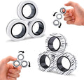 Cevioce 6 PCS Magnetic Ring Fidget Toys Set,ADHD Anxiety Magnetic Finger Spinner Pack for Teens Adults and Kids,Coolest Magnet Stress Relief Toy Birthdays Gifts for 8+ Year Old Boys Girls Present