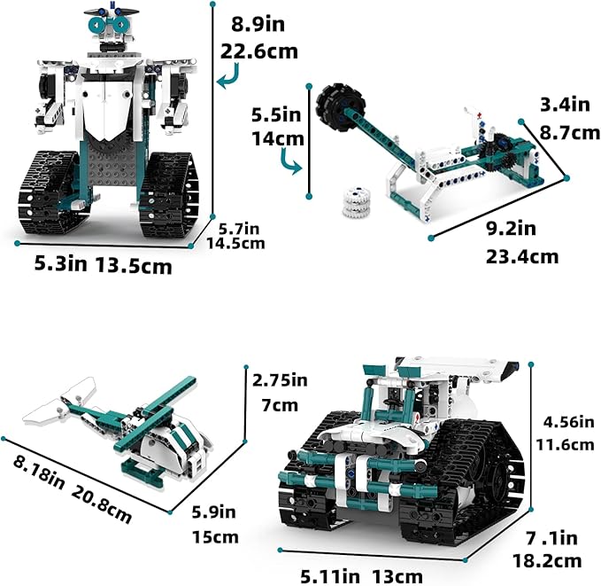 STEM Robot Toys for 8-14, 12 in 1 Remote Control Robotics Toys for Kids, Programmable Building Robot Kit Birthday Present for Science Educational(469 Pcs)