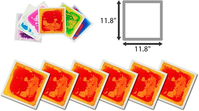 Art3d 1-Pack Liquid Fusion Floor Children Develop Mat Shapes, 11.8" x 11.8" Yellow-Red