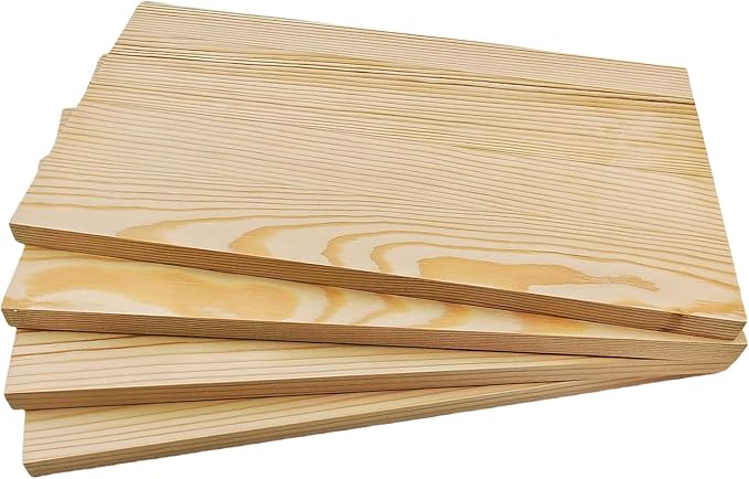 4PCS Rectangle Wood Boards Unfinished Wood Blocks for Crafting, 9.8x5.9x0.4in Blank Whittling Wooden Blocks for Wood Carving,Painting & Burning