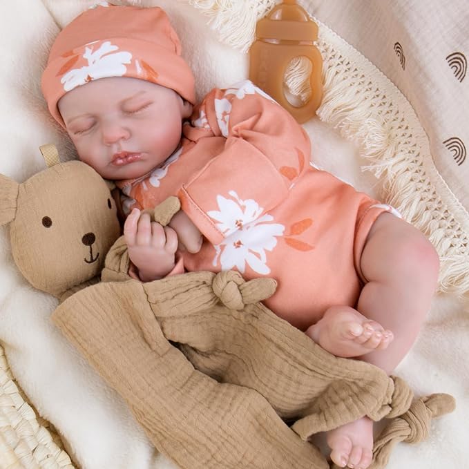 Aori Lifelike Reborn Baby Dolls Realistic Reborn Dolls 20 Inch Weighted Newborn Girl Doll with Cloth Body and Sleeping Eyes for Girls Age 3 and Gift Giving
