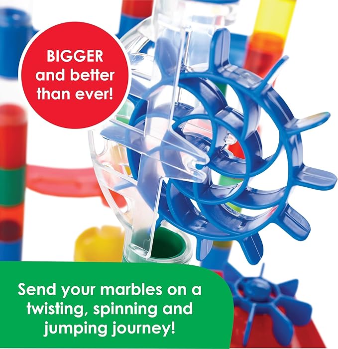 MindWare Mega Marble Run Building Set - 215 Durable Pieces and 40 Marbles - Build, Engineernig and Sceince Toy - Ages 4 and Up