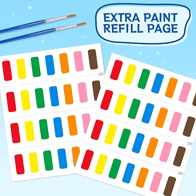 Paint with Water Coloring Books for Kids,Mess Free Watercolor Painting Papers Sets for Toddlers,Water Color Paint Kit,Art Craft Birthday Gift for Ages 1-3, 4-8(Animal)