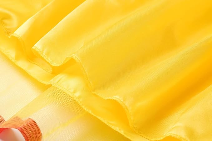 ReliBeauty Girls Elastic Waist Backless Princess Dress Costume with Accessories, Yellow,130