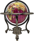 Unique Art 10-Inch Tall Table Top Pink Pearl Swirl Ocean Gemstone World Globe with Silver Tripod Stand (PINK TRIPOD SILVER)