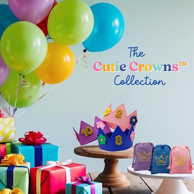 Birthday Crown for Kids Classroom – Adjustable Soft Silicone Princess Crown, Ages 2–10+, BPA Free, Dishwasher Safe