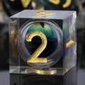 DNDND Eye Resin DND Dice Sharp Edge Resin D&D Die with Gift Case for Dungeons and Dragon Game (Green Dragon Eye)