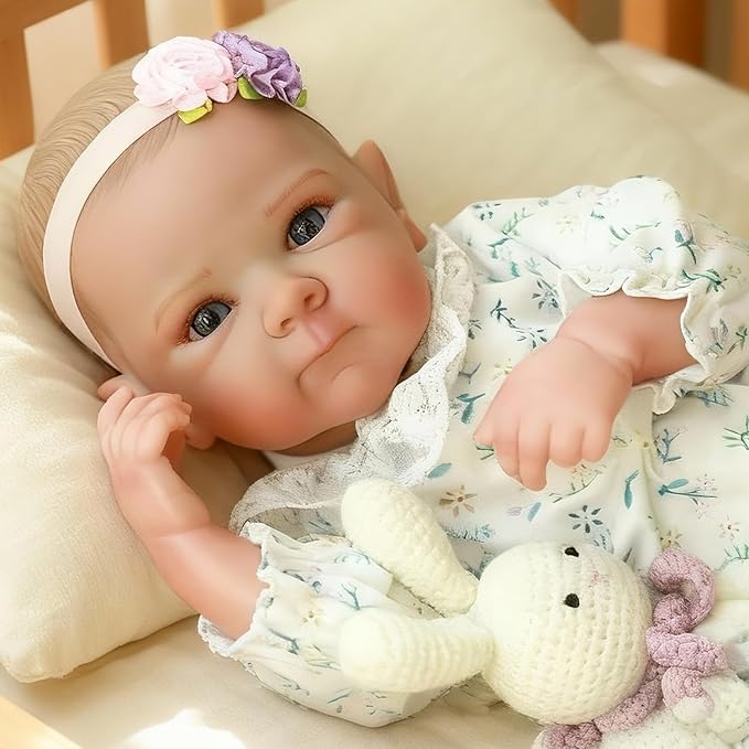 WOOROY Realistic Reborn Baby Dolls, 20 Inch Lifelike Newborn Baby Girl Doll with Full Body Vinyl, Real Life Baby Dolls with Accessories Gift Toys for Kids Age 3+