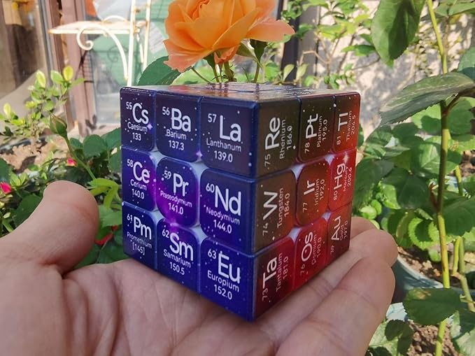 Cuberpeed Periodic Table 3x3 V2 Speed Cube Starry Sky Pattern Chemical Elements Cube 3x3x3 Educational Twisting 2025 New Version Learning Fidget Toy