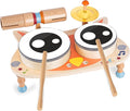 Stoie's Owl Drum Set for Babies and Toddlers 3-5 Years Old- Wooden Percussion Musical Instruments for Kids with Cymbals, Tambourines, Drumsticks, Durable, Safe to Play, Clear Sound, Easy-to asseble