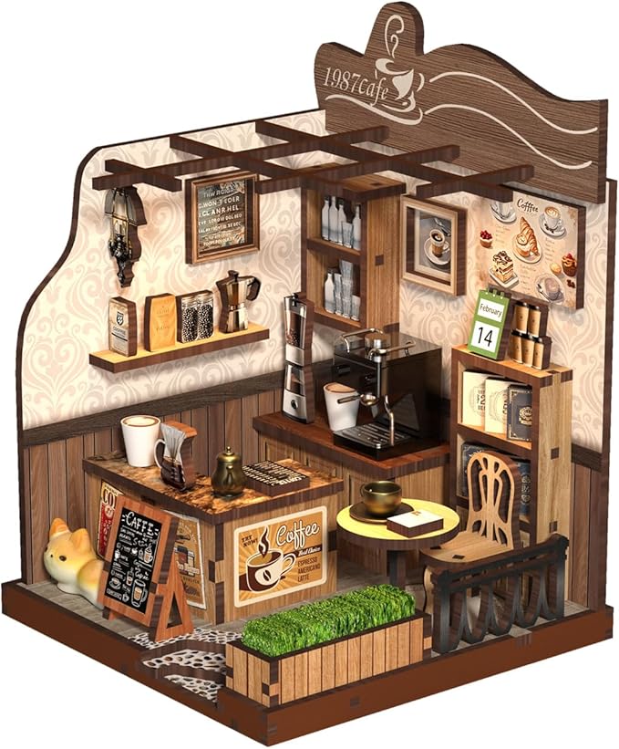 Book Nook Kit for Adults, 3D Wooden Miniature DIY House Craft Kit Book Nook Decor Bookshelf Insert Diorama Birthday Gift