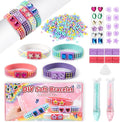 DOLIVE Diamond Bracelet Making Kit, 4 PCS DIY Multicolor Gems Friendship Bracelet with 2 Jewelry Making Pens, Art Carfts Toys for Kids 5 6 7 8 9 10 11 12+
