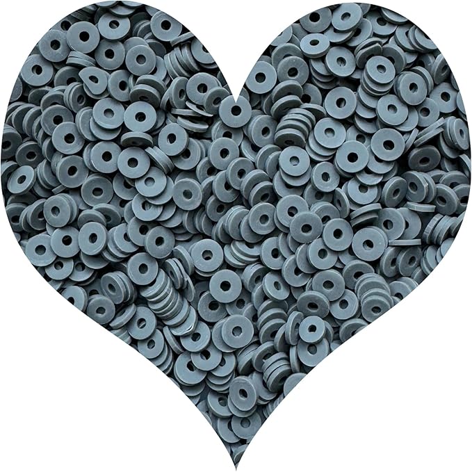 3000Pcs Clay Beads Flat Round Polymer Bead Vinyl Heishi Beads Flat Round Polymer Bead Flat Clay for Jewelry Making Necklace Bracelet (25-Dark Gray)