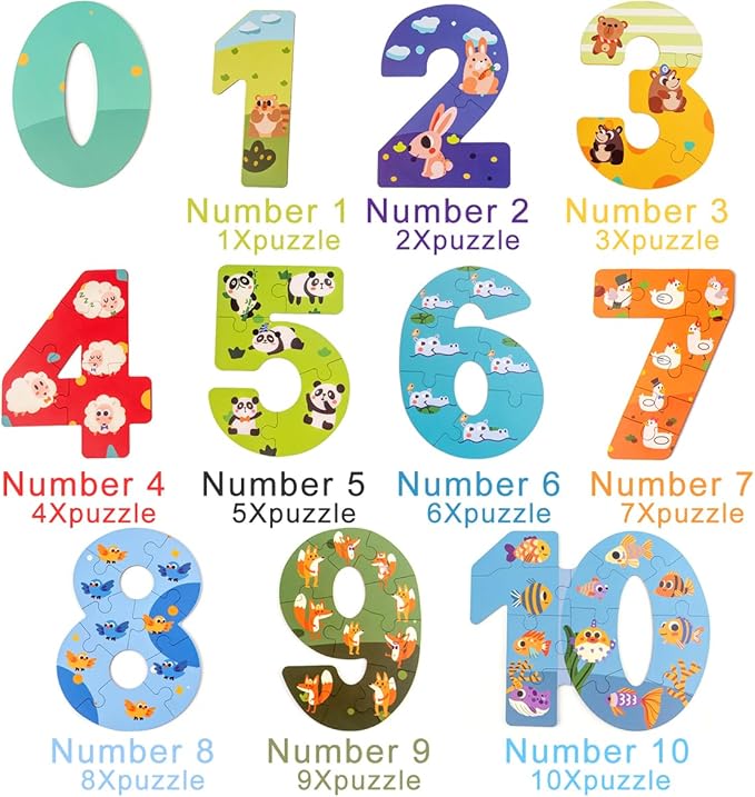 Wooden Floor Puzzles for Kids Ages 3-5,Montessori Preschool Educational Learning Alphabet Puzzle & Animal Puzzle for Preschool Toddler Boys Girls Ages 3+