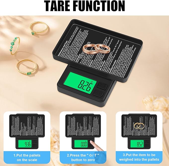 Digital Pocket Scale 1000g x 0.01g, Diyife Portable Precision Gram Scale Jewelry Scale with Protective Cover, Auto-off, Backlit LCD, 7 Units Tare, for Food, Kitchen, Coffee, Battery Included