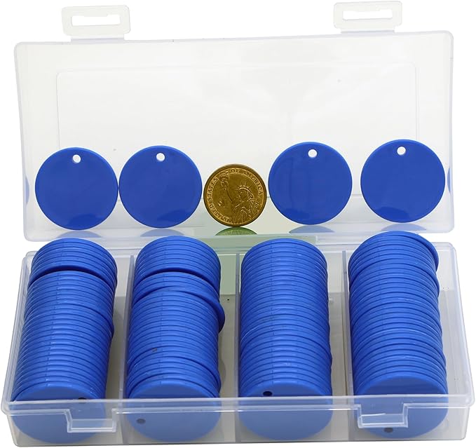 35MM with Holes, 120 Pieces per Box of Plastic Poker Chips - Perfect for Bar Activities, Teaching Games, and Customizable Accessories with Text.