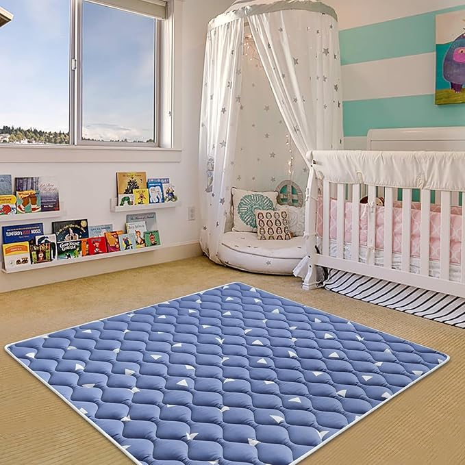 Premium Baby Play Mat 36" X 36", Thicken Foam One-Piece Crawling Mat, Non-Slip Cushioned Baby Playmats for Infants, Babies, Toddlers, Foldable and Machine Washable