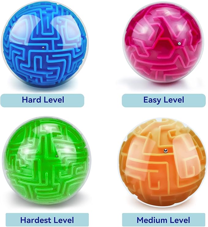 YongnKids Amaze 3D Memory Sequential Maze Ball Puzzle Toy Gifts for Kids Adults - Challenges Game Lover Tiny Balls Brain Teasers Game (Orange)