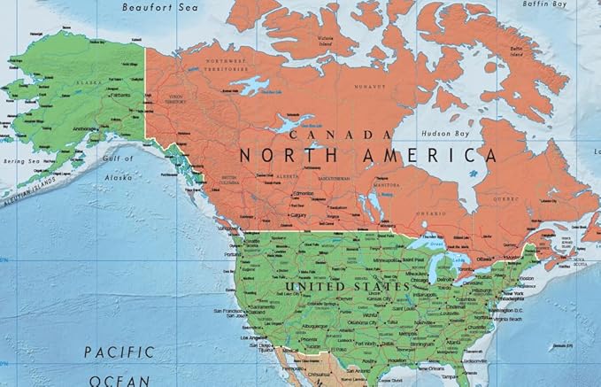 48x78 World and United States Classic Premier Combo Two Wall Map Set