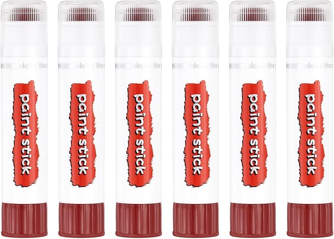 PATIKIL Tempera Paint Sticks, 6 Pcs Solid Tempera Paints Sticks Washable Bulk Markers Pen Quick Drying for Artists Beginners Art Supplies, Brown