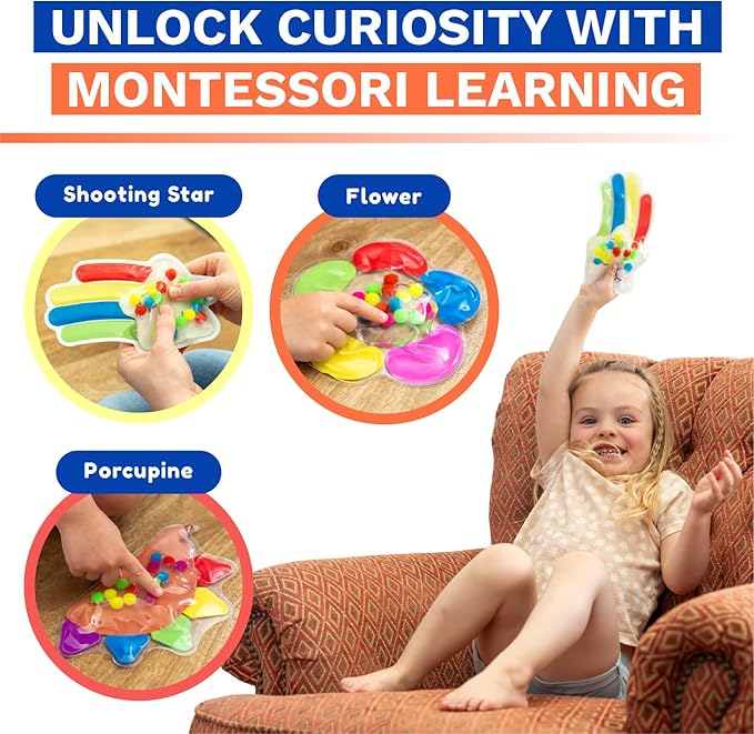 3 -Pack Color Sorting Sensory Toys for Toddlers Ages 3+ Montessori Travel Toys Calm Down Toy for Preschool | Flower, Porcupine, Cloudy Rainbow Color Matching Activities Gift Ready for Boys Girls B-Day