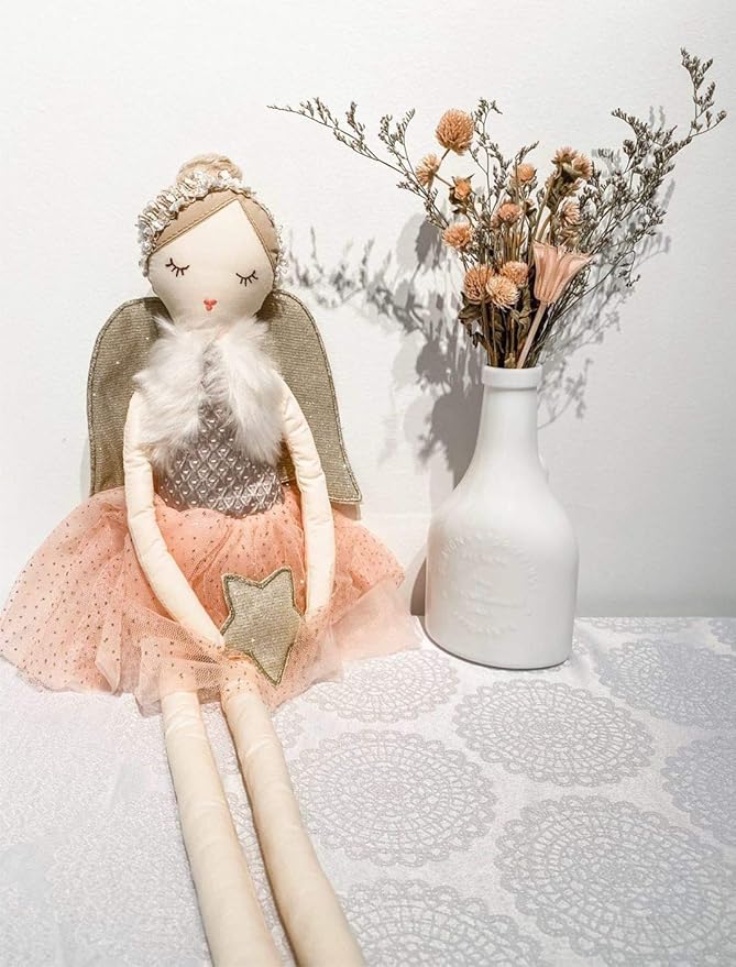 MON AMI Designer Angel Stuffed Doll with Wings 20” Soft Elegant Plush Doll for Little Girls, Use as Toy or Room Decor