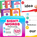 QUOKKA 520 Sight Words Flash Cards for Kids Adults – Based on Dolch & Fry High Frequency Word Lists – Pre-K to 3rd Grade – 5 Levels Color-Coded Bold Font Large Size