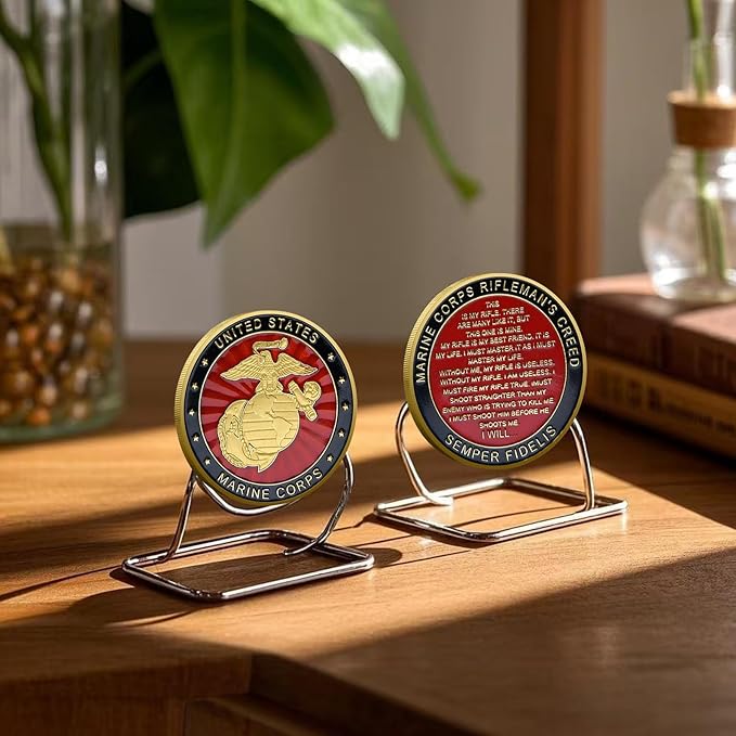 USMC Anniversary Challenge Coin - Marine Corps Commemorative Coin - Eagle Globe Anchor Design - Limited Edition Collectible - United States Marine Corps Veteran Gift