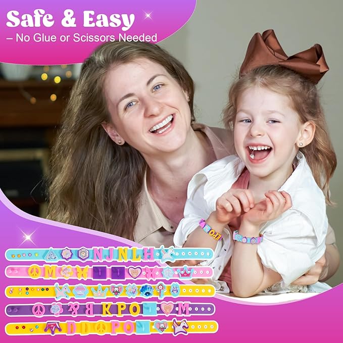 Bcsgj DIY Friendship Bracelet Making Kit for Girls, Jewelry Making kit for Girls,Sticker Bracelet, Bracelet Making kit Birthday Gift for Ages 5 6 7 8-12
