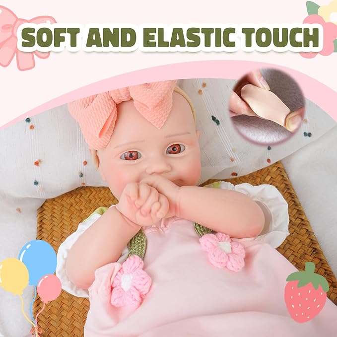 Special Edition, Girl 20 in, Full Silicone Baby Doll, Realistic Baby Dolls, Realistic Veins & Pose, Not Vinyl, Reborn Baby Dolls Silicone Full Body, Gift Set