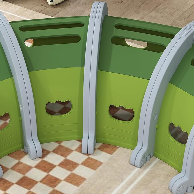 Qaba Crocodile Tunnel, Toddler Tunnel for Kids Crawl and Climb Through, Kids' Play Structure Indoor Outdoor, 4 Sections, Green