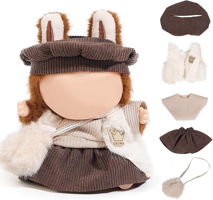 2 Set Doll Clothes for 17cm Standing/Sitting Doll - Accessories Clothes Dress up for Dolls Outfit Included Figures Clothing and Hat for Girl Woman (LB13+LB47)