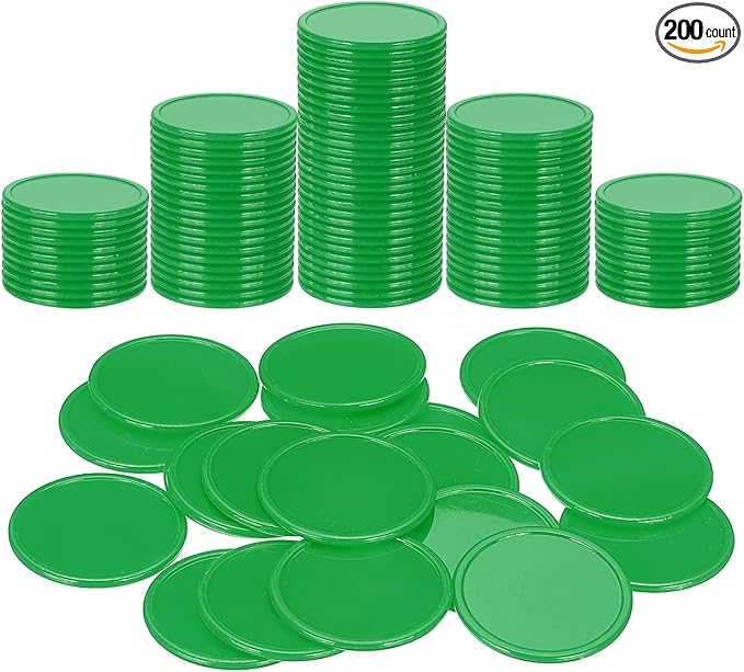 uxcell Plastic Poker Chips, Learning Counters Counting Counters Disk Marker Opaque Game Token for Game Play Math Counting
