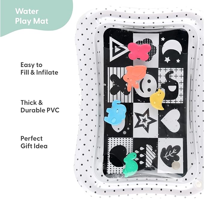 The Peanutshell Tummy Time Water Play Mat for Babies, Girls or Boys - High Contrast Sensory Developmental Toy, Infant Baby Floor Toys Games, Baby Essentials Must Haves - Montessori