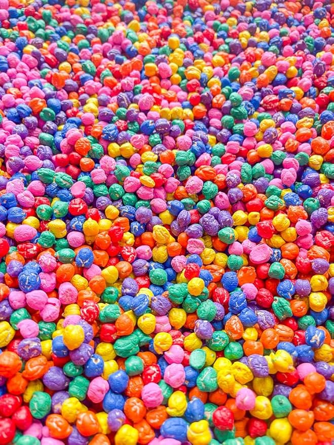 Colored Chickpeas for Sensory Play and Sensory Bins - Many Different Seasonal Colors (4 Cups, Rainbow)