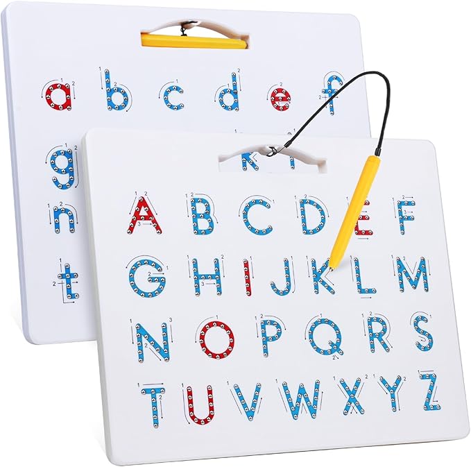 Magnetic Alphabet Tracing Board, ABC Magnetic Letter Board, Magnets Tablet Drawing Board Preschool Learning Toys for Kids
