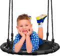 Sorbus Saucer Tree Swing - Kids Outdoor Disc Round Swing - 24" Heavy Duty 220lbs Seat - Easy Install Flying Saucer Web Circle Swing - Perfect for Gift, Playground, Backyard, Indoor/Outdoor Tire Swing