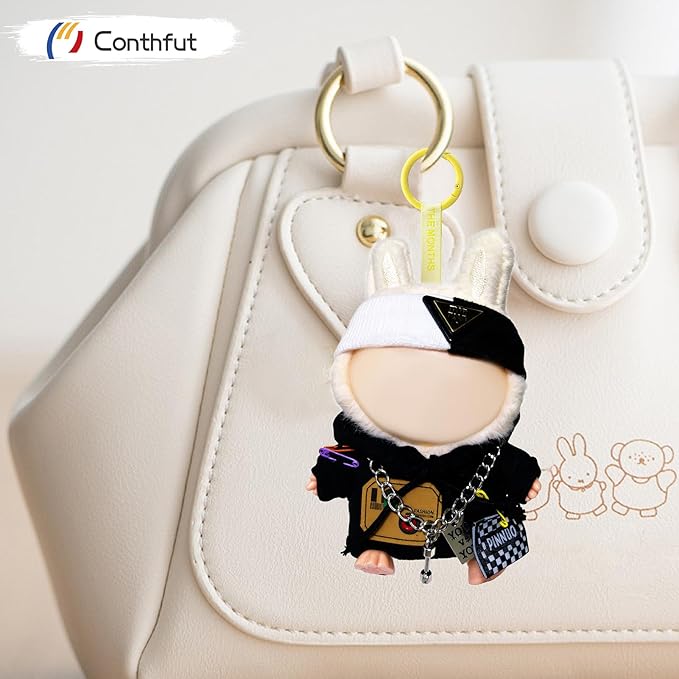 Hoodie Doll Clothes,17cm/15cm Dolls Outfit Set,Accessories for Doll,Stylish Clothes Set Dress Up (No Doll) (Black Hoodie)