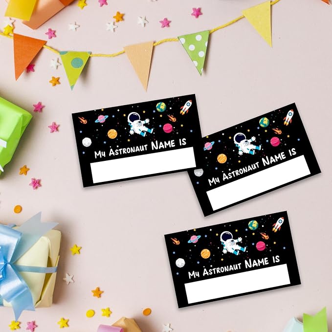 What is Your Astronaut Name Game, Game Sign and 30 Cards, Astronaut Birthday Party Sign for Boys and Girls, Holiday Activity, Kids Astronaut Activity Cards, Astronaut Activity Decoration Supplies