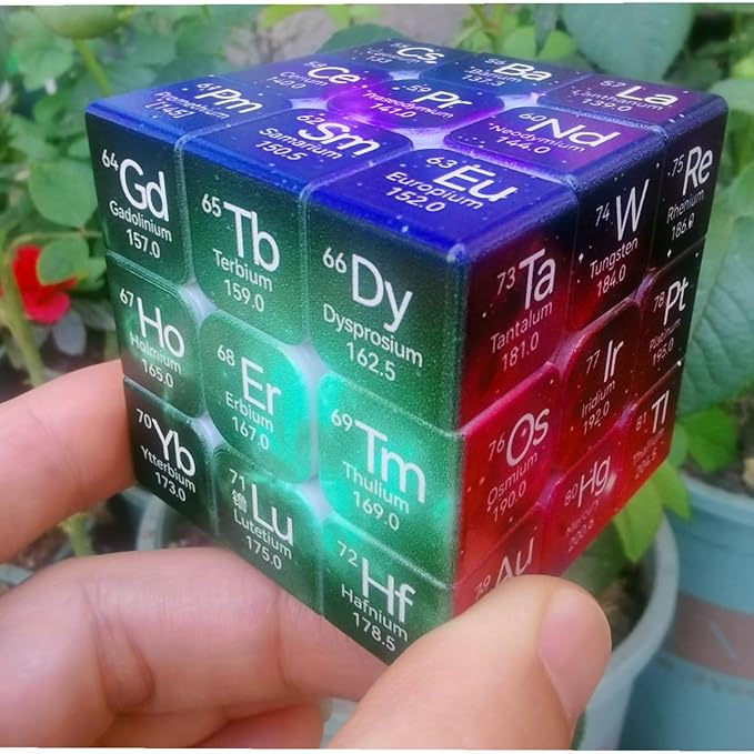 Cuberpeed Periodic Table 3x3 V2 Speed Cube Starry Sky Pattern Chemical Elements Cube 3x3x3 Educational Twisting 2025 New Version Learning Fidget Toy