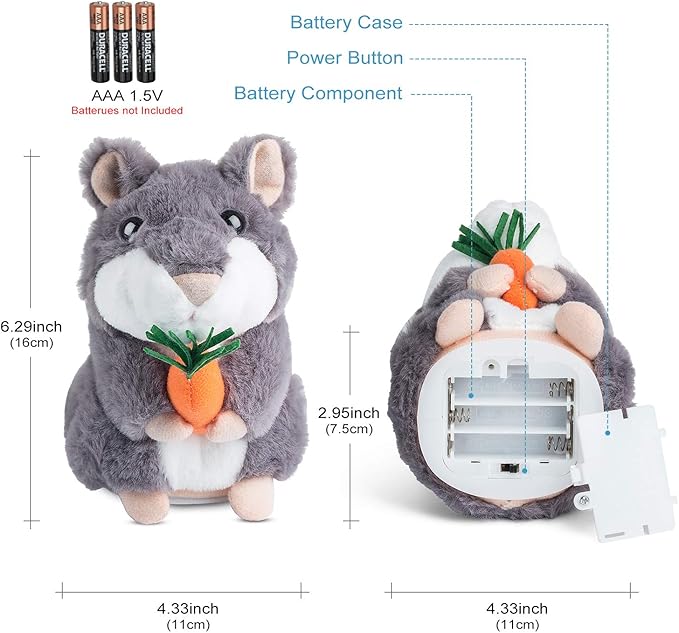 Ayeboovi Toddler Toys for Kids Talking Hamster Repeats What You Say Baby Toys Autism Toys Fun Toys Talking Toy for Boys and Girls