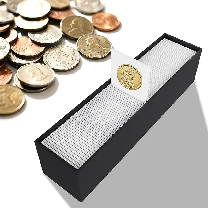 8 Pcs Coin Storage Box - 2"× 2" Coin Holders Boxes, Coin Slab Storage Box, Coin Holders for Collectors, Coin Collecting Supplies, Protect Collecting Coin Flips for Cardboard Cases