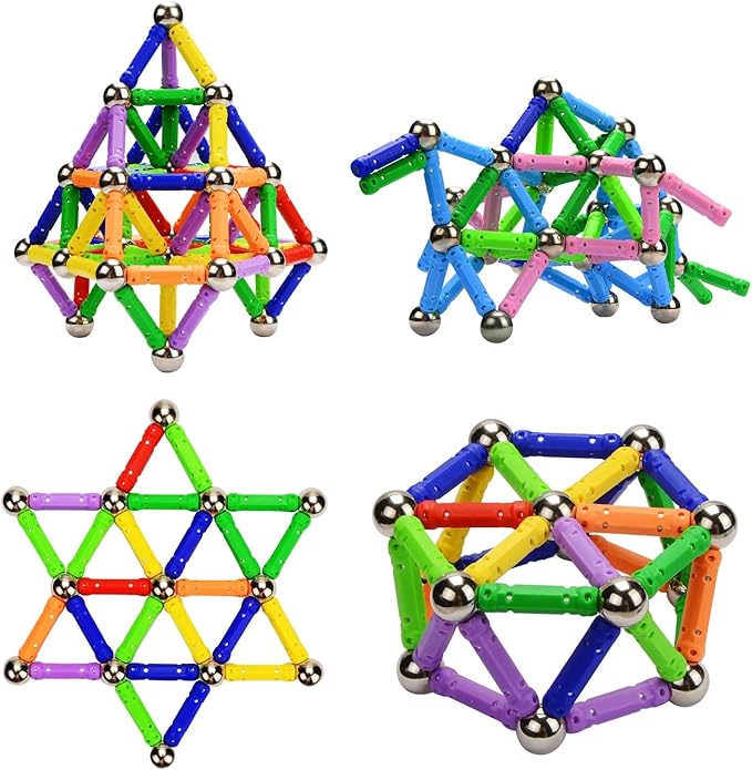 308Pcs Magnetic Building Sticks Blocks, Magnet Educational Toys STEM Toys for Kids and Adult, 3D Construction Building Toy with Storage Bag