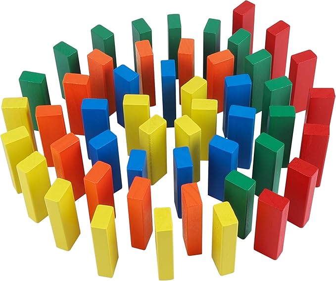 GOTHINK Wooden Blocks Stacking Game with Storage Box, 60PCS Toppling Colorful Tower Building Blocks Balancing Puzzles Montessori Toys Learning Sorting Family Games Educational Toys Gifts for Kids
